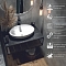 Столешница под накладную раковину из керамогранита LOFT 60 BLACK, чёрный, с полкой