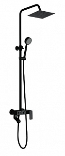 Душевая система E2405-8 (смеситель, излив, штанга, лейка, шланг, тропический душ) цвет чёрный