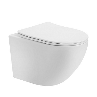 Унитаз подвесной Bequem AC1100T безободковый, сиденье дюропласт с микролифтом, смыв торнадо