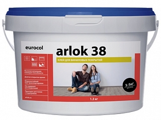 Arlok 38 водно-дисперсионный клей 1,3кг (для виниловых покрытий)