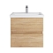 Тумба Тоскана 60 подвесная (2 ящика) с умывальником Фостер-60, дуб сонома светлый