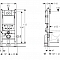 Система инсталляции DUOFIX SET 458.124.21.1 для подвесного унитаза, H 112, с клавишей Delta 21, хром