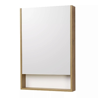 Зеркальный шкаф Сканди 55 Белый/Дуб Рустикальный 1A252102SDZ90