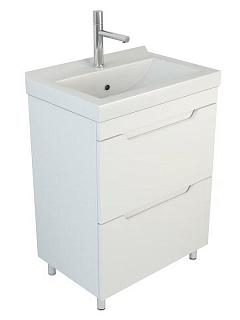 Тумба Агата 55 напольная с умывальником Визит-55, белая