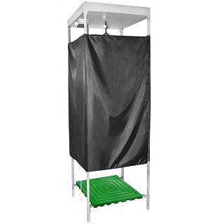 Душ дачный (бак для воды с водонагревателем + каркас + подставка для ног + лейка + шторка)