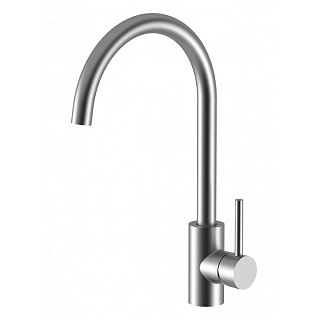Смеситель для кухни Риф, U-излив, нерж. сталь, сатин #