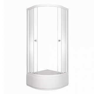 Душевой угол полукруг Ультра В 80х80х205 стекло прозр., средний поддон, с сифоном