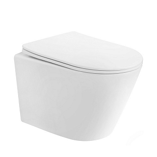 Унитаз подвесной Bequem AC1102T смыв торнадо, безободковый, сиденье дюропласт с микролифтом