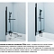 Шторка на ванну SLI5BS7i90 75х145 Slide распашная, стекло прозрачное, профиль чёрный матовый