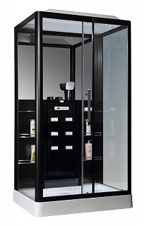 Душевая кабина CS 127-3A R 90х120х215 стекло прозрачное, профиль чёрный