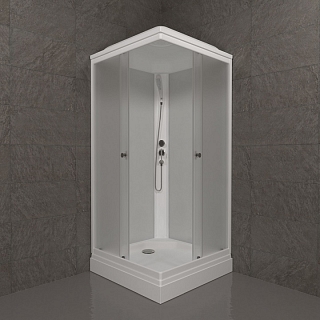 Душевой бокс квадрат Вельвет-К 90х90 А стекло матовое, низк. поддон, душ. набор