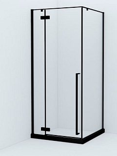 Шторки 2-х стенные Slide SLI6BS0i23 90х90x195 квадрат, прозрачное стекло, профиль чёрный