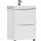 Тумба Glem 600-0-2 напольная, 2 ящика, цвет белый, с умывальником 9595(60)