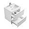 Тумба Хюгге 60 подвесная (2 ящика), белый матовый, с умывальником Элина-60 #