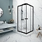 Душевое ограждение квадрат Universal Black 90х90х175 прозрачное стекло, чёрный профиль #