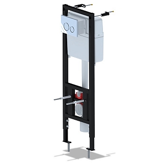 Инсталляция для унитаза WCP4131 узкая, с кнопкой хром глянцевый (кругл.)