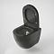 Унитаз подвесной безободковый GR-4455BBLS сиденье дюропласт с микролифтом, цвет чёрный