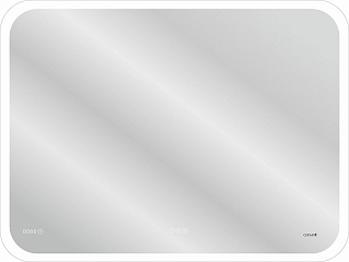 Зеркало LED 070 design pro 80x60 с подсветкой bluetooth часы с антизапотеванием прямоугольное