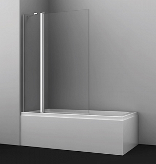 Шторка на ванну Berkel 48P02-110 110х140 распашная, стекло прозрачное, профиль хром
