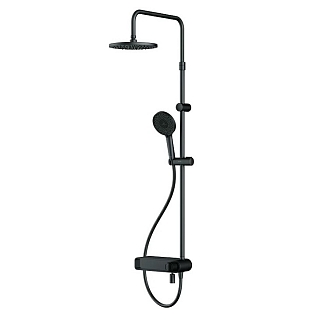 X-JOY F0785A722 Душевая система: верхний душ, ручной душ, смеситель с изливом, цвет чёрный матовый #