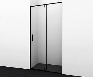 Дверь для душа Elbe 74P04 90х200 раздвижная, стекло прозрачное, профиль чёрный