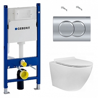 Комплект: инсталляция Duofix Delta кнопка хром, унитаз CS246UQ-TK торнадо с сиденьем микролифт