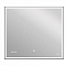 Зеркало LED 011 design 80x70 с подсветкой часы металл. рамка прямоугольное KN-LU-LED011*80-d-Os