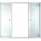 Штора на ванну 2 двери 170 см (белый профиль, стекло полоски, высота 140 см)