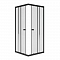 Душевое ограждение квадрат Universal Black 90х90х175 прозрачное стекло, чёрный профиль #