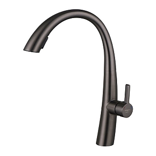 Смеситель для кухни Perfetto MDV30207gn с вытяжным изливом, картридж D35 мм, цвет оружейная сталь