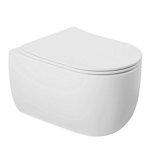 Унитаз подвесной Bequem AC1104TN смыв торнадо, безободковый, сиденье дюропласт с микролифтом